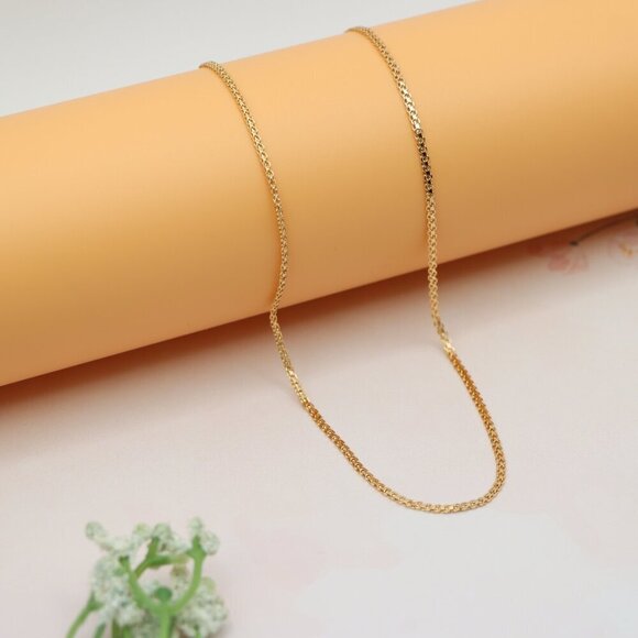 "Classic Curb Chain Rose Gold Necklace Everyday Elegance, XPNL0141 - Picture 8 of 11